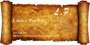 Lautz Porfir névjegykártya